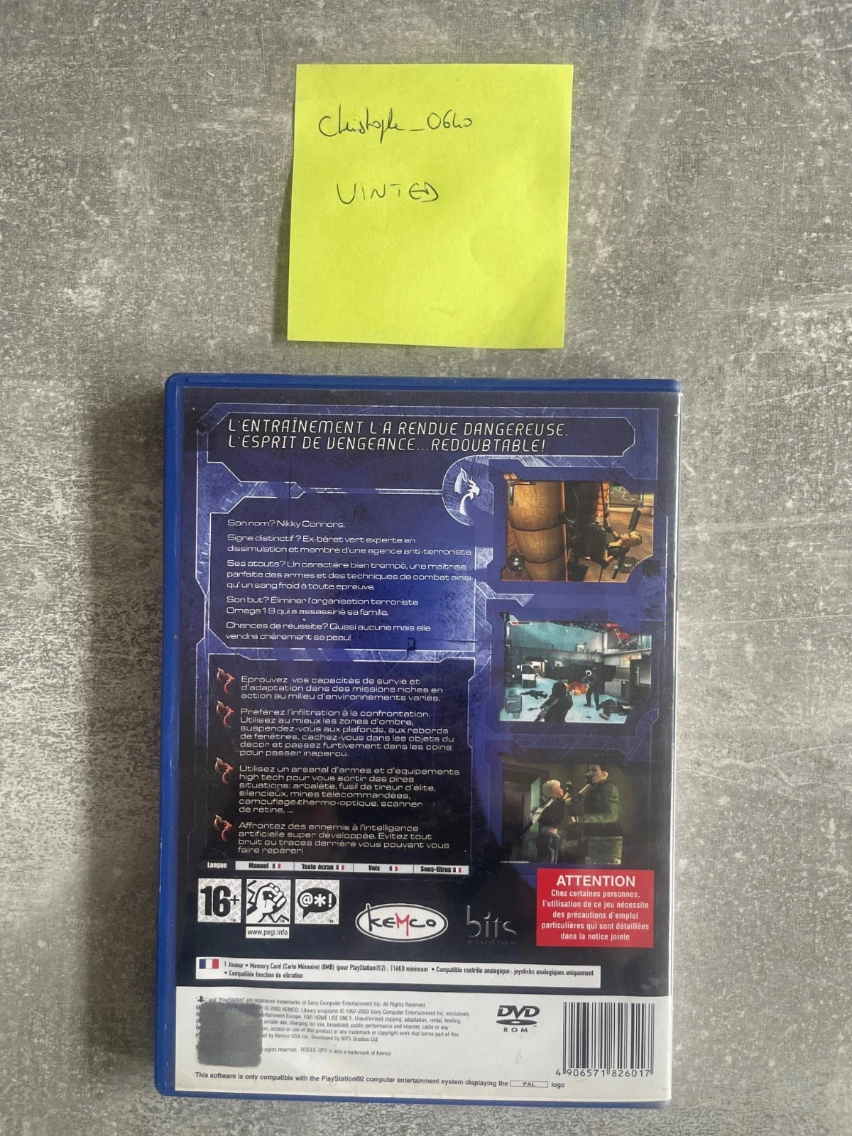 Jogo Rogue ops para Sony PS2 / playstation 2 em francês. – photo 3